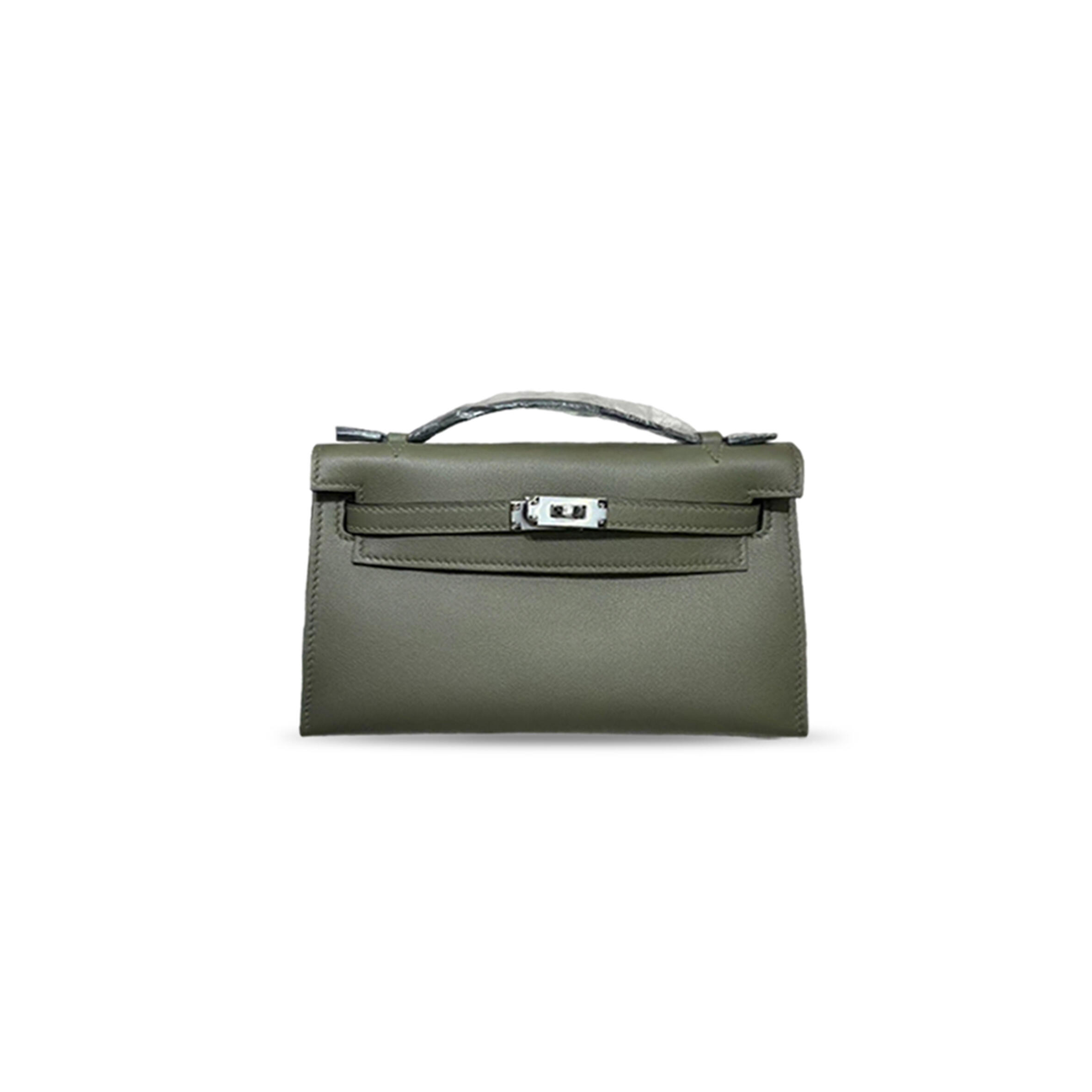 H**mes MASTER KELLY SWIFT PLEURS POCHETTE WITH SILVER HARDWARE (22*14*7cm)